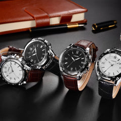 Men Wrist Watches Luxury Stainless Steel Quartz Military Sport Leather Band Dial Watch Man Reloj Hombre 2019 erkek kol saati