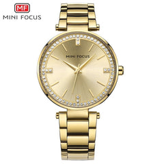 MINIFOCUS Diamond Women Watches Gold Waterproof Lady Watch For Woman Designer Brand Luxury Women Clock Fashion Women's Watches