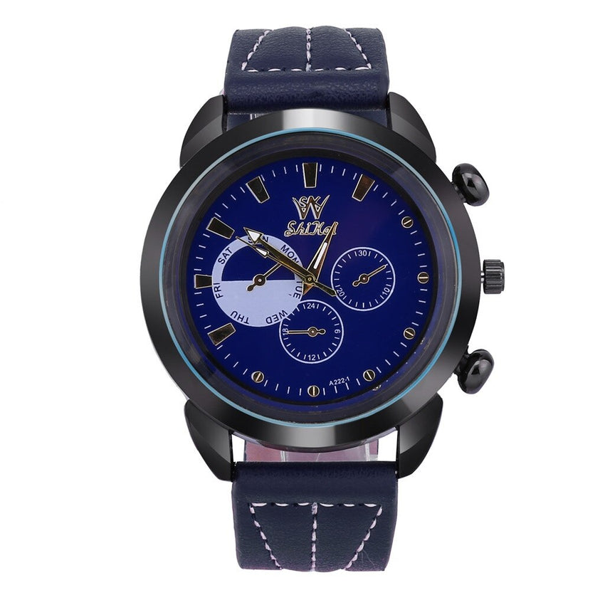 Mens Watches Luxury Business Large Dial Leather Belt Quartz Watch Man big dial watches for men horloges mannen orologio uomo
