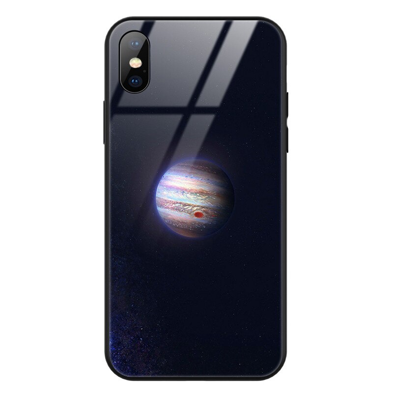 Case For iPhone XS Max XR X 8 Case Silicon Slim Back Tempered Glass Starry sky For iPhone 8 7 Plus 6 6s 8Plus Cases Cover Capa