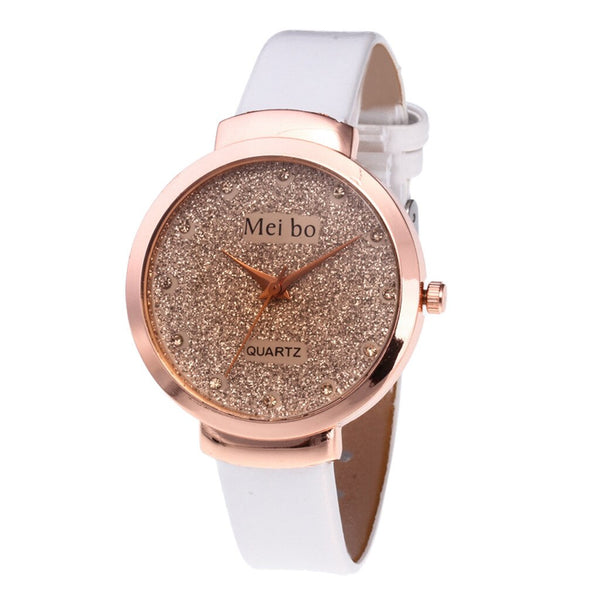 DISU Women Ladies Watch Beautiful Simple Leather Belt Womens watches Fashion Watch 2019 Relogio Feminino