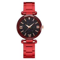 High Quality Women Watches Starry Sky Dial Ladies Quartz Wristwatch Monochrome Alloy Strap Clock Fashion Gift Zegarki Damskie@50