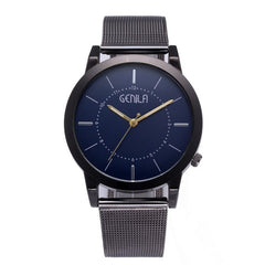 Hot Sale Mens Temperament  Watch Thin Disc Male Clock  Quartz Wristwatch  Mesh Strap Classic Business Relogio Masculino @50