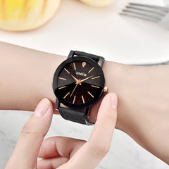 DISU Men Women Ladies Wrist Watch Leather Strap Line Analog Quartz watch man watches mens 2019 relogio masculino