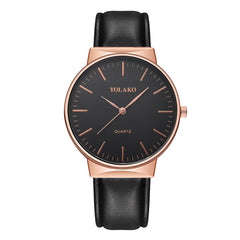 YOLAKO Men's Watch Casual Quartz Leather Band Analog watch man new arrival in men wrist watches relogios masculino