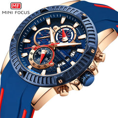 MINIFOCUS Fashion Sports Watch Men Waterproof Silicone Wrist Watches Men Luxury Brand Men's Watches Quartz Watches Male Clock