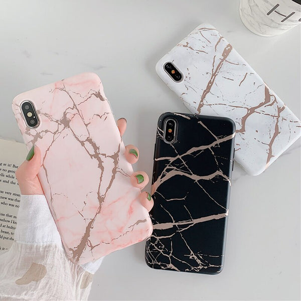 Vintage Marble Case For iphone 7 XS MAX Case Soft TPU Back Cover For iphone 6 6S 7 8 Plus iphone X XR Case Cover Phone Case