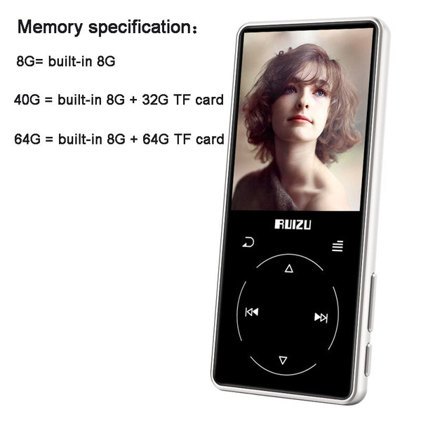 New Metal Bluetooth MP3 player Bulit-in Speaker with FM radio voice recorder e-book Portable Lossless Sound Video player walkman