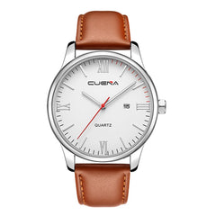 Mens Watch Luxury Faux Leather Blue Ray Glass Quartz Analog With Calen watch man big dial watches for men relogios masculino