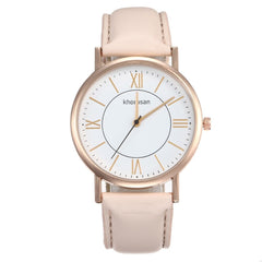 Hot Selling Women Watches Rose Gold Border Dial Ladies Quartz Wristwatch Leather Strap Business Clock Work  Zegarki Damskie@50
