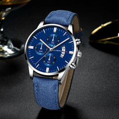 Men's Watch Stainless Steel Sport Analog Leather Band Analog Quartz Wristwatch Mens Relojes Hombre 2019 erkek kol saati