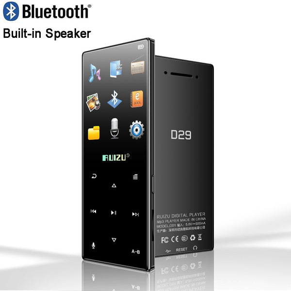 Original New Metal Bluetooth MP4 Player ruizu d29 Portable Lossless HiFi Music video Player Built in Speaker FM Radio E-book