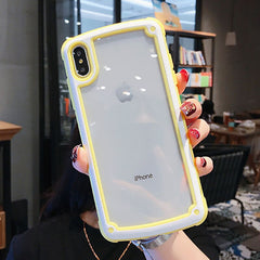 Candy Color Clear Phone Case For iPhone X XS XR XS Max 6 6S 7 8 Plus Shockproof Bumper Silicone Frame Transparent Back Cover