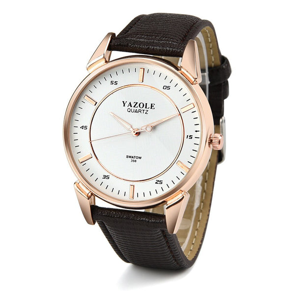 YAZOLE Men Wrist Watch Luxury Stainless steel Leather Band Analog Quartz watches man unique watch for men relogios masculino