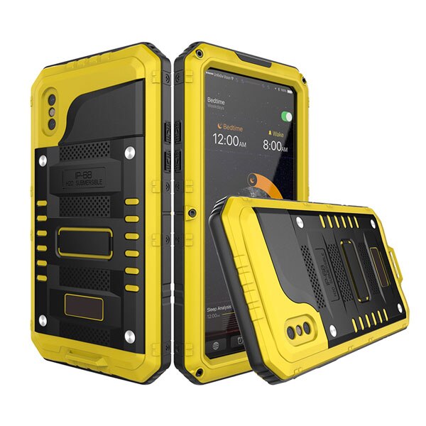 Anti Shock Hybrid Tough Heavy Metal Shockproof Armor Case For iPhone X 8 7 6 6S Plus 5 5S SE Protective Cover With Glass Film