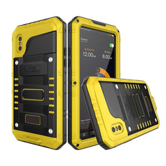 Anti Shock Hybrid Tough Heavy Metal Shockproof Armor Case For iPhone X 8 7 6 6S Plus 5 5S SE Protective Cover With Glass Film