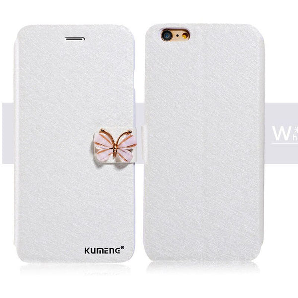 Leather Wallet Stand Flip For iPhone 11 Pro Max XR X XS Max 8 7 6 6s Plus Case Bling Diamond Butterfly bow knot Cover Slot Card