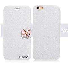 Leather Wallet Stand Flip For iPhone 11 Pro Max XR X XS Max 8 7 6 6s Plus Case Bling Diamond Butterfly bow knot Cover Slot Card