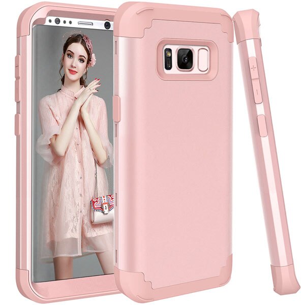 360 Shockproof Armor Phone Cases For iPhone 7 6 6s Plus Case 3 in 1 Hybrid PC + TPU Cover For Samsung Galaxy S8 Plus Screen Film