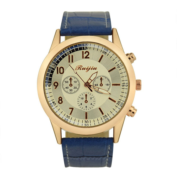 DISU Men's Watch Leather Quartz Luxury Casual Clock wristwatch mens watches mens 2019 relogio masculino