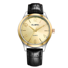Men Watch Luxury Faux Leather Blue Ray Glass Quartz Analog watch man watches mens 2019 relogios masculino