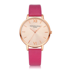 Fashion Women's Watch  Rose Gold Dial Leather Strap Wristwatch Ladies Watches Simple Casual Quartz Clock Relogio Feminino@50