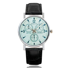 Men Watch Six Pin Quartz Blue Glass Belt Watch Mens Reloj Hombre 2019 men wristwatch clock relogio masculino