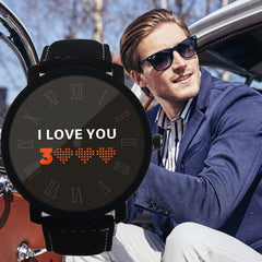 Man And Women Watch I LOVE YOU 3000 Fashion Quartz Simple Leather Belt Watches Mens 2019 Men Wristwatch Clock zegarek meski