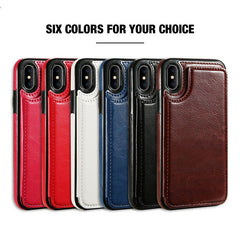 Retro PU Leather Case For iPhone X 6 6s 7 8 Plus XS 5S SE Multi Card Holders Phone Cases For iPhone XS Max XR 10 Cover