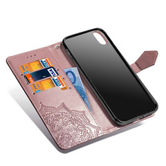 3D Floral Embossed Patterned Leather Case For Iphone XS Max 7 8 Plus Solid Card Slot Flip Cover For Iphone6 6s X10 Wallet Case