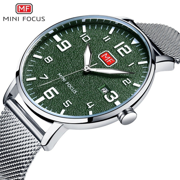 MINI FOCUS Wristwatch Mens Watches Quartz Fashion Thin Clock Men Watches 2019 Luxury Brand Stainless Steel Watch Strap Calendar