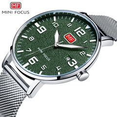 MINI FOCUS Wristwatch Mens Watches Quartz Fashion Thin Clock Men Watches 2019 Luxury Brand Stainless Steel Watch Strap Calendar