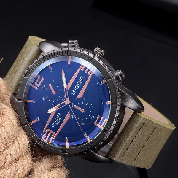 MIGEER Men's Watch High-End Fashion Stainless Steel Analog Alloy Quartz Watches Man Clock Montre Homme 2019 saat erkekler