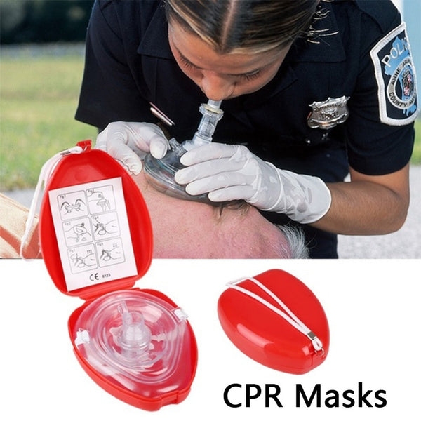Free Shipping CPR Resuscitator Rescue Emergency First Aid Masks CPR Breathing Mask Mouth Breath One-way Valve Tools
