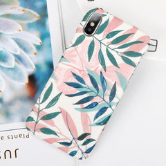 Ultra Thin Leaf Case For iPhone 8 7 6 6S Plus 5 s SE Fitted Cases Green Leaves Phone Cases Hard PC Cover For iphone X Shell Capa