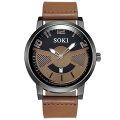 SOKI Men's Wrist Watches 2019 NEW Sport Quartz Leather Watch Man zegarek meski Men Wristwatch Clock relogios masculinos