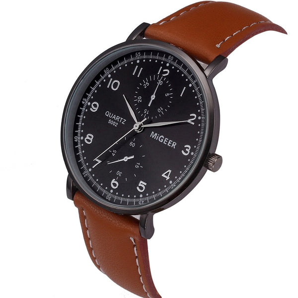 Man Wrist Watch Retro Design Leather Band Analog Alloy Quartz Wristwatch Mens watches mens 2019 relogios masculinos