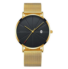 Ultra-thin Watches Classic Steel Quartz Date Wristwatch Casual Mesh Belt Masculino Relogios relojes para hombre reloj hombre