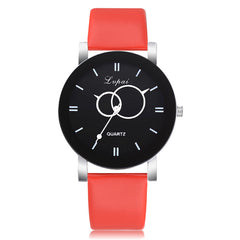 Minimalism Watches Women Circle Pattern Dial Ladies Simple Quartz Wristwatch Business Clock Leather Strap Relojes Para Mujer@50