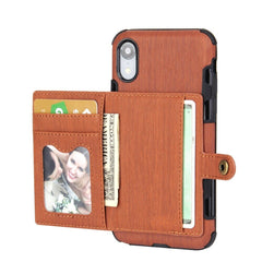 Leather Wallet Case For iPhone XS Max 6 6s 7 8 Plus Plain Business Cases For Samsung Note 8 S8 S9 Plus With Card Pocket Cover