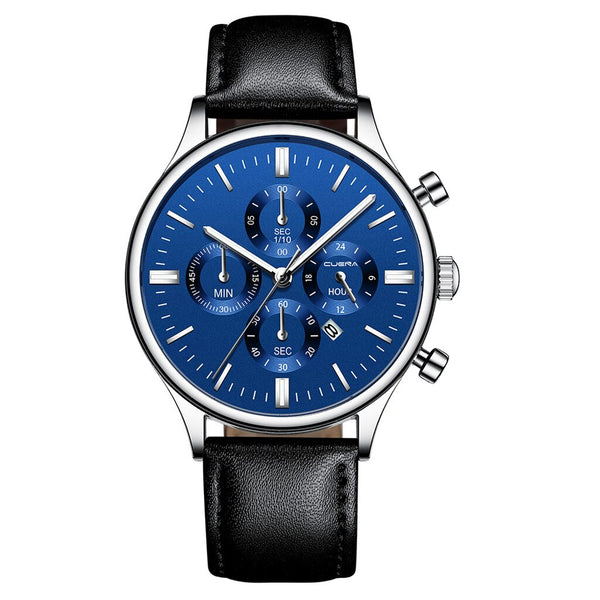 Men's Watch Fashion Sport Stainless Steel Case Leather Band Quartz Analog Wrist Watch Man Reloj Hombre 2019 relogios masculinos