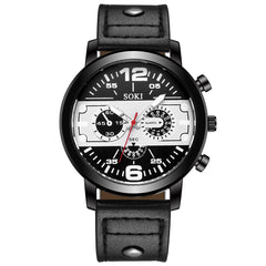 Men's watch Couple Leather Band Analog Quartz Round Business Wrist Watch Man watches mens 2019 relogios masculinos