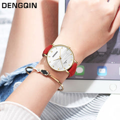 DISU Women Wrist Watch Top Brand DENGQIN Leather Casual Ladies Watches Fashion Watch 2019 Womens watches