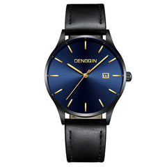 Men Wrist Watch Stainless Steel Case Leather Band Quartz Analog Date watch man watches mens 2019 relogios masculino