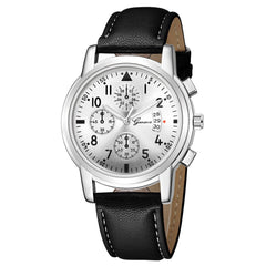 DISU Men Wrist Watch New Fashion Luxury Leather Band Analog Quartz Diamond watch man wrist watches day date mens watches