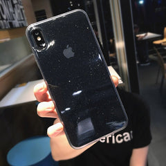 Glitter Powder Shockproof Transparent Silicone Phone Case For iPhone X XS XR XS Max 8 7 6 6S Plus Clear protection Back Cover