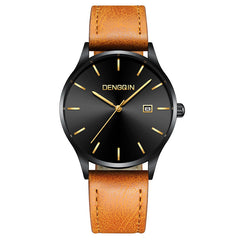 Men Wrist Watch Stainless Steel Case Leather Band Quartz Analog Date watch man watches mens 2019 relogios masculino