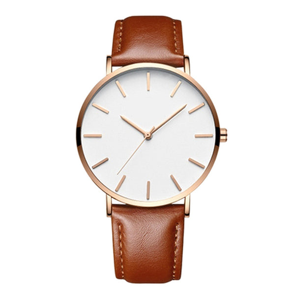 DISU Men Women Watch Betreasure Ultra Thin Luxury Leather Casual Quartz watch man unique watch for men relogios masculino