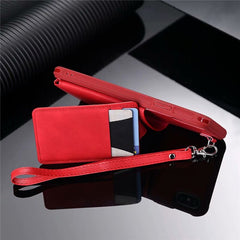Mirror PU Leather Multi Card Holders Case For iPhone XR XS Max Case Back Cover Card Wallet Retro For iPhone 6 6s 7 8 Plus X Case