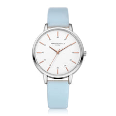 Hot Sale Women Watches Silver Border Scale Disc Ladies Quartz Wristwatch Solid Color Leather Strap Clock Fashion Reloj Mujer@50